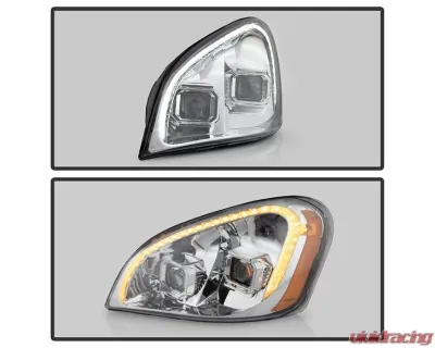 Xtune Chrome Left and Right LED Tube DRL Projector Headlights Freightliner Cascadia 2008-2017 - P6FCA08LC