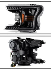 Xtune Black Projector LED Headlights with Amber DRL Sequential LED Signal Ford F150 2018-2020                                     - PRO-CH-FF15018S-FLED-AM-BK - Image 2