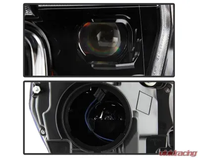 Xtune Black Projector LED Headlights with Amber DRL Sequential LED Signal Ford F150 2018-2020 - PRO-CH-FF15018S-FLED-AM-BK