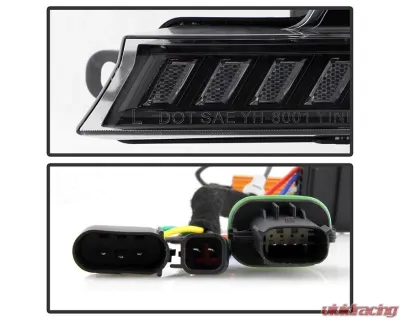 Xtune Black Projector LED Headlights with Amber DRL Sequential LED Signal Ford F150 2018-2020 - PRO-CH-FF15018S-FLED-AM-BK