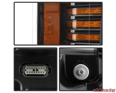 Xtune Black Projector LED Headlights with Amber DRL Sequential LED Signal Ford F150 2018-2020 - PRO-CH-FF15018S-FLED-AM-BK