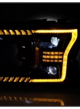 Xtune Black Projector LED Headlights with Amber DRL Sequential LED Signal Ford F150 2018-2020                                     - PRO-CH-FF15018S-FLED-AM-BK - Image 6