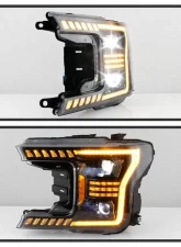 Xtune Black Projector LED Headlights with Amber DRL Sequential LED Signal Ford F150 2018-2020                                     - PRO-CH-FF15018S-FLED-AM-BK - Image 7