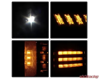 Xtune Black Projector LED Headlights with Amber DRL Sequential LED Signal Ford F150 2018-2020 - PRO-CH-FF15018S-FLED-AM-BK