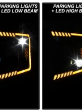 Xtune Black Projector LED Headlights with Amber DRL Sequential LED Signal Ford F150 2018-2020                                     - PRO-CH-FF15018S-FLED-AM-BK - Image 10