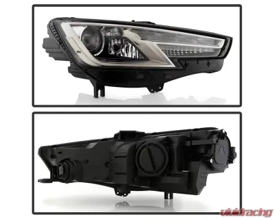 Xtune Black Right Passenger Side Xenon HID LED DRL OE Headlights Audi A4 | S4 2017-2019 - PRO-JH-AA418-HID-OE-R