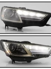 Xtune Black Right Passenger Side Xenon HID LED DRL OE Headlights Audi A4 | S4 2017-2019                                     - PRO-JH-AA418-HID-OE-R - Image 8