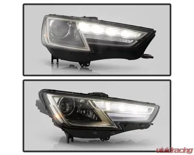 Xtune Black Right Passenger Side Xenon HID LED DRL OE Headlights Audi A4 | S4 2017-2019 - PRO-JH-AA418-HID-OE-R