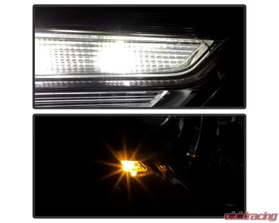 Xtune Black Right Passenger Side Xenon HID LED DRL OE Headlights Audi A4 | S4 2017-2019 - PRO-JH-AA418-HID-OE-R