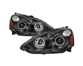 Xtune Black Halo Projector Headlights Acura RSX 2002-2004
