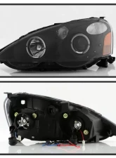 Xtune Black Halo Projector Headlights Acura RSX 2002-2004                                     - PRO-JH-ARSX02-HL-BK - Image 2