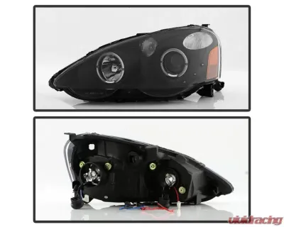 Xtune Black Halo Projector Headlights Acura RSX 2002-2004 - PRO-JH-ARSX02-HL-BK