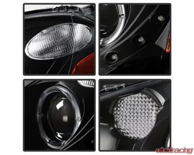 Xtune Black Halo Projector Headlights Acura RSX 2002-2004 - PRO-JH-ARSX02-HL-BK