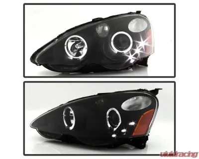 Xtune Black Halo Projector Headlights Acura RSX 2002-2004 - PRO-JH-ARSX02-HL-BK
