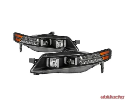 Xtune Black Xenon HID Models Light Tube DRL Projector Headlights Acura TL 2004-2008 - PRO-JH-ATL04-DRL-BK