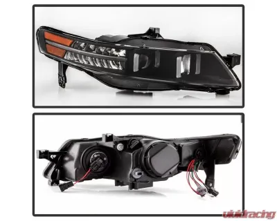 Xtune Black Xenon HID Models Light Tube DRL Projector Headlights Acura TL 2004-2008 - PRO-JH-ATL04-DRL-BK