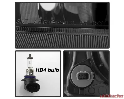 Xtune Black Xenon HID Models Light Tube DRL Projector Headlights Acura TL 2004-2008 - PRO-JH-ATL04-DRL-BK