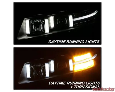 Xtune Black Xenon HID Models Light Tube DRL Projector Headlights Acura TL 2004-2008 - PRO-JH-ATL04-DRL-BK