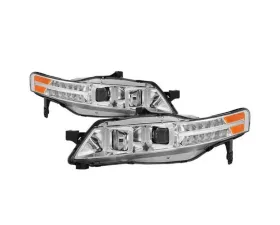 Xtune Chrome Xenon HID Models Light Tube DRL Projector Headlights Acura TL 2004-2008