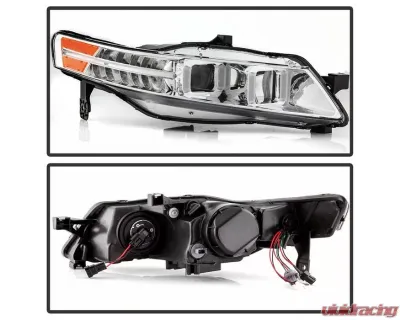 Xtune Chrome Xenon HID Models Light Tube DRL Projector Headlights Acura TL 2004-2008 - PRO-JH-ATL04-DRL-C