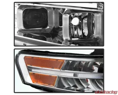 Xtune Chrome Xenon HID Models Light Tube DRL Projector Headlights Acura TL 2004-2008 - PRO-JH-ATL04-DRL-C