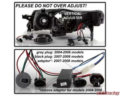 Xtune Chrome Xenon HID Models Light Tube DRL Projector Headlights Acura TL 2004-2008 - PRO-JH-ATL04-DRL-C