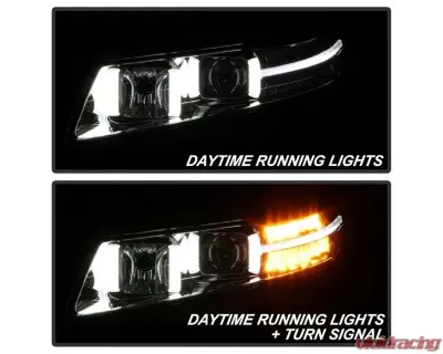 Xtune Chrome Xenon HID Models Light Tube DRL Projector Headlights Acura TL 2004-2008 - PRO-JH-ATL04-DRL-C