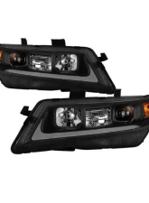Xtune Black LED Light Bar Projector Headlights Acura TSX 2004-2008                                     - PRO-JH-ATSX04-LB-BK - Image 12