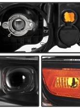 Xtune Black LED Light Bar Projector Headlights Acura TSX 2004-2008                                     - PRO-JH-ATSX04-LB-BK - Image 3