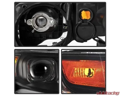 Xtune Black LED Light Bar Projector Headlights Acura TSX 2004-2008 - PRO-JH-ATSX04-LB-BK