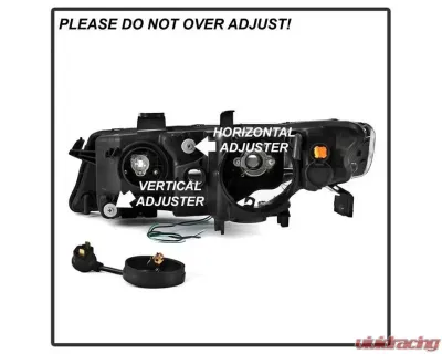 Xtune Black LED Light Bar Projector Headlights Acura TSX 2004-2008 - PRO-JH-ATSX04-LB-BK