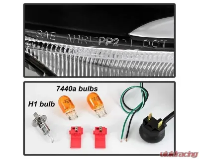 Xtune Black LED Light Bar Projector Headlights Acura TSX 2004-2008 - PRO-JH-ATSX04-LB-BK