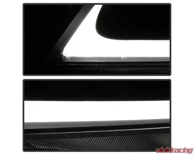 Xtune Black LED Light Bar Projector Headlights Acura TSX 2004-2008 - PRO-JH-ATSX04-LB-BK