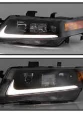 Xtune Black LED Light Bar Projector Headlights Acura TSX 2004-2008                                     - PRO-JH-ATSX04-LB-BK - Image 9
