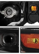 Xtune Black Smoked LED Light Bar Projector Headlights Acura TSX 2004-2008                                     - PRO-JH-ATSX04-LB-BSM - Image 3