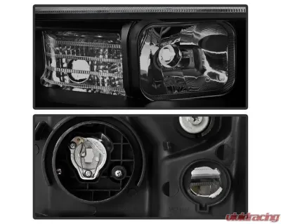 Xtune Black Smoked LED Light Bar Projector Headlights Acura TSX 2004-2008 - PRO-JH-ATSX04-LB-BSM