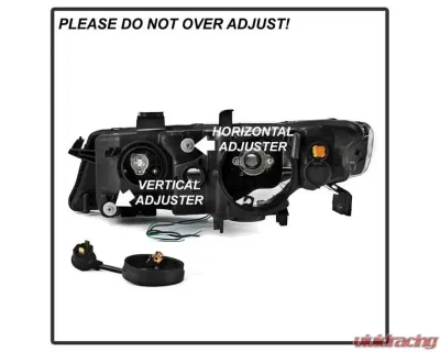 Xtune Black Smoked LED Light Bar Projector Headlights Acura TSX 2004-2008 - PRO-JH-ATSX04-LB-BSM