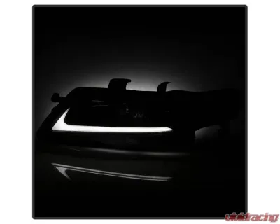 Xtune Black Smoked LED Light Bar Projector Headlights Acura TSX 2004-2008 - PRO-JH-ATSX04-LB-BSM