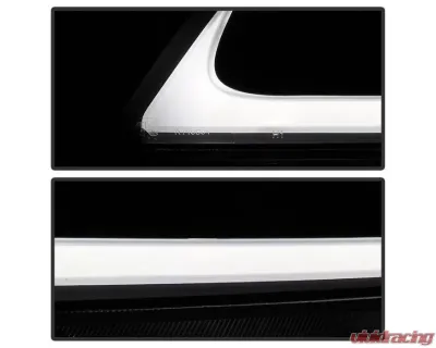 Xtune Black Smoked LED Light Bar Projector Headlights Acura TSX 2004-2008 - PRO-JH-ATSX04-LB-BSM