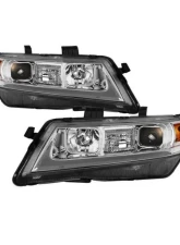 Xtune Chrome LED Light Bar Projector Headlights Acura TSX 2004-2008                                     - PRO-JH-ATSX04-LB-C - Image 10