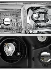 Xtune Chrome LED Light Bar Projector Headlights Acura TSX 2004-2008                                     - PRO-JH-ATSX04-LB-C - Image 4