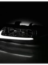 Xtune Chrome LED Light Bar Projector Headlights Acura TSX 2004-2008                                     - PRO-JH-ATSX04-LB-C - Image 7