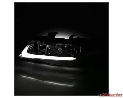 Xtune Chrome LED Light Bar Projector Headlights Acura TSX 2004-2008 - PRO-JH-ATSX04-LB-C