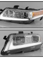 Xtune Chrome LED Light Bar Projector Headlights Acura TSX 2004-2008                                     - PRO-JH-ATSX04-LB-C - Image 9