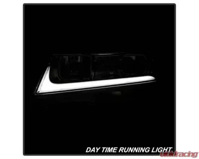 Xtune Chrome LED Light Bar Projector Headlights Acura TSX 2004-2008 - PRO-JH-ATSX04-LB-C
