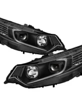 Xtune Black Light Bar DRL Projector Headlights Acura TSX 2009-2014                                     - PRO-JH-ATSX09-LB-BK - Image 10