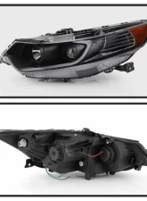 Xtune Black Light Bar DRL Projector Headlights Acura TSX 2009-2014                                     - PRO-JH-ATSX09-LB-BK - Image 2