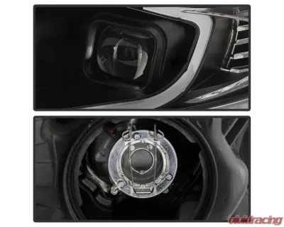 Xtune Black Light Bar DRL Projector Headlights Acura TSX 2009-2014 - PRO-JH-ATSX09-LB-BK