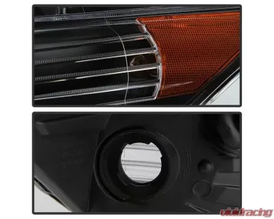Xtune Black Light Bar DRL Projector Headlights Acura TSX 2009-2014 - PRO-JH-ATSX09-LB-BK