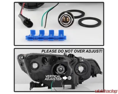 Xtune Black Light Bar DRL Projector Headlights Acura TSX 2009-2014 - PRO-JH-ATSX09-LB-BK